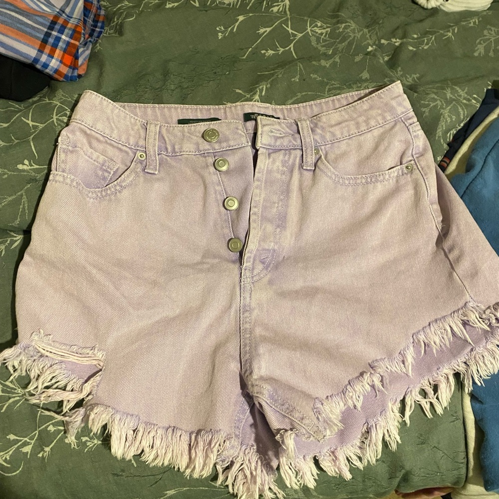Lavender target jean shorts